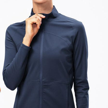 Autumn Winter Fleece Lined Nylon Yoga Clothes Fitness Jacket Women Zipper Stretch Running Sport Long Sleeve