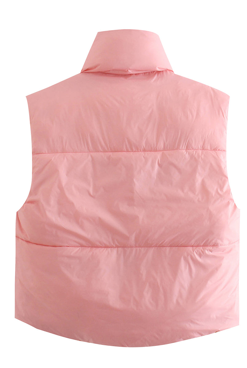 Pink Puffer Vest from Street Double Sided Cotton Padded Collection