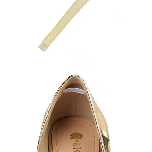 Kate spade gold metallic simple stiletto heel metal high heel shoe