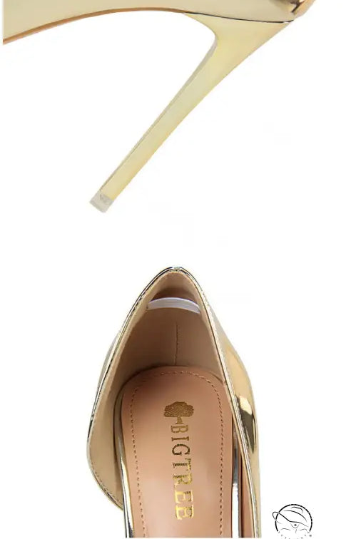 Kate spade gold metallic simple stiletto heel metal high heel shoe