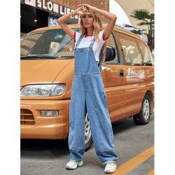Casual Denim Jumpsuit featuring stylish wide-leg overalls for modern fashion enthusiasts
