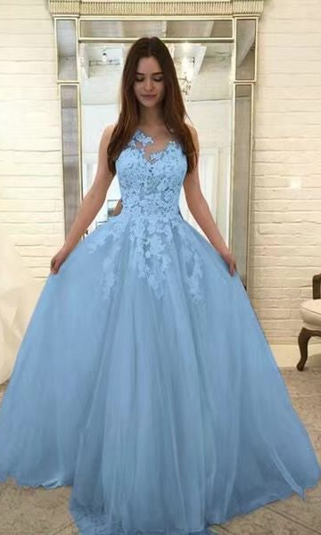 Elegant Lace Dress featuring a light blue lace-bodice ballgown for fashionable occasions