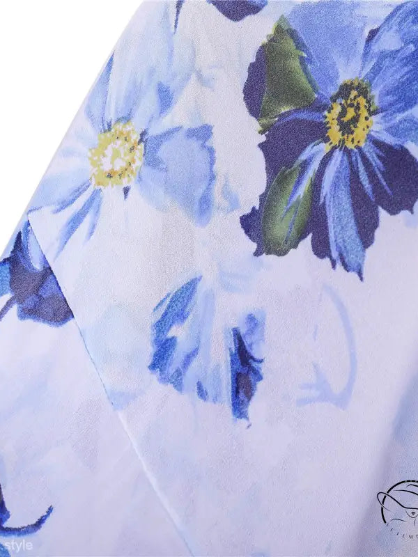 FRESH BLUE FLORAL LIGHT CHIFFON-VETEMENTS