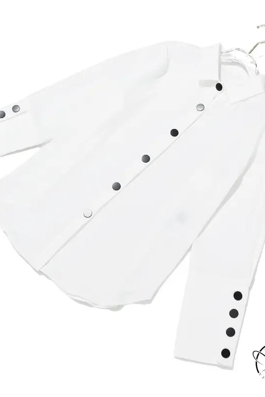 Elegant lace up vest two piece suit with white long-sleeved shirt and black buttons