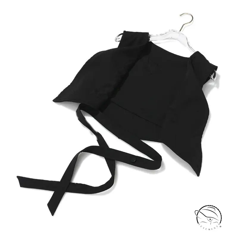 Elegant lace up vest two piece suit with black sleeveless top