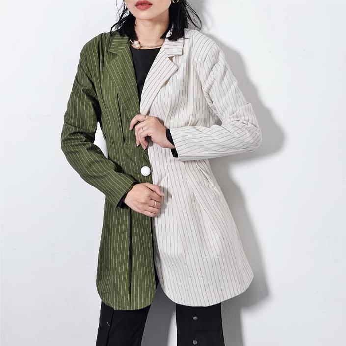Two-tone pinstripe blazer, part of Elegant Colorful Blazer collection by Langry fashion ملابس