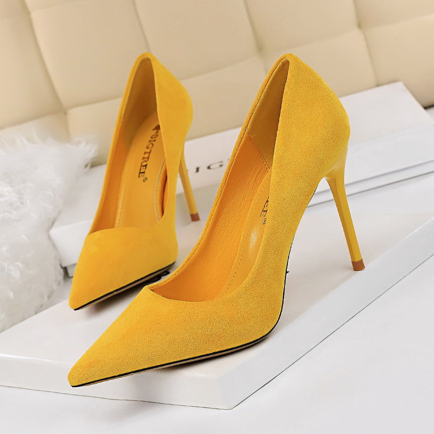 Fashionable Shallow Mouth Pointed High Heels