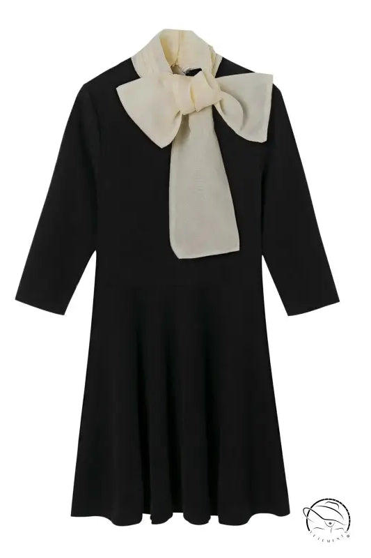 Bowknot Decorative Stitching Dress