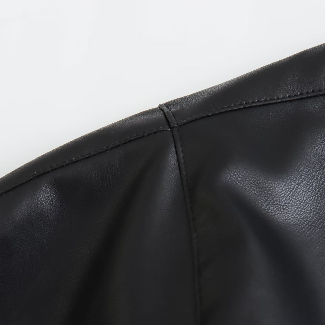 Langry faux leather Spring Street drawstring jacket with stitching detail