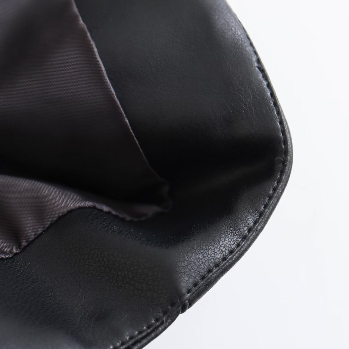 Langry faux leather Spring Street drawstring jacket with silver stitching