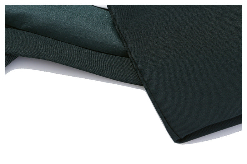 Dark green textured fabric of the Modern Personality Small Blazer for stylish langry fashion