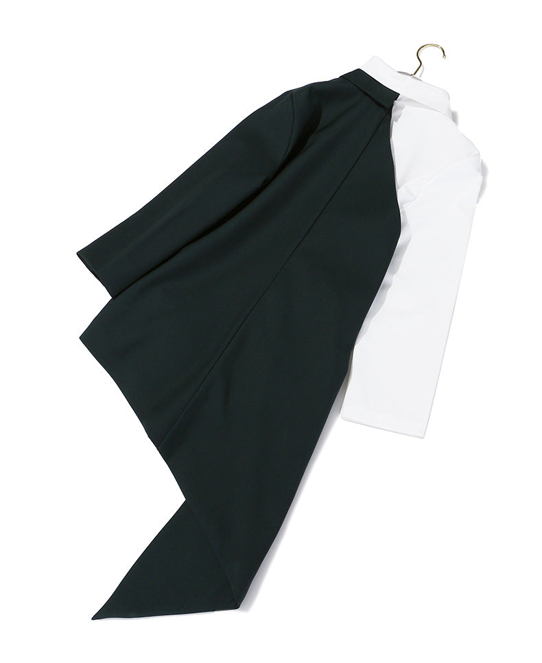 Black and white asymmetrical blazer on a hanger for modern fashion, ملابس by Langry