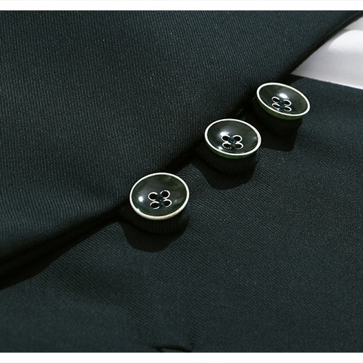 Dark green Modern Personality Small Blazer with decorative buttons for fashionable ملابس
