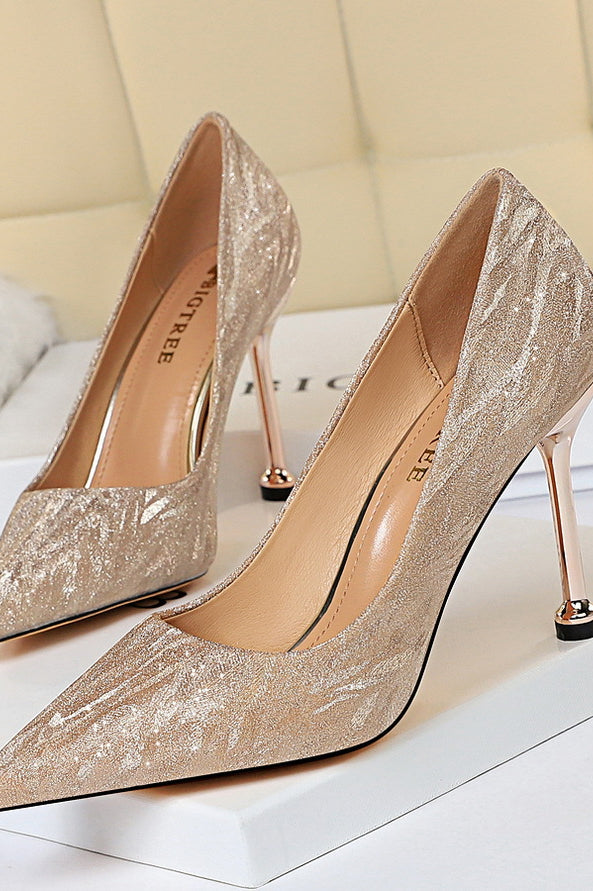 All Matching High Heel Low Cut Pointed Toe Shoes