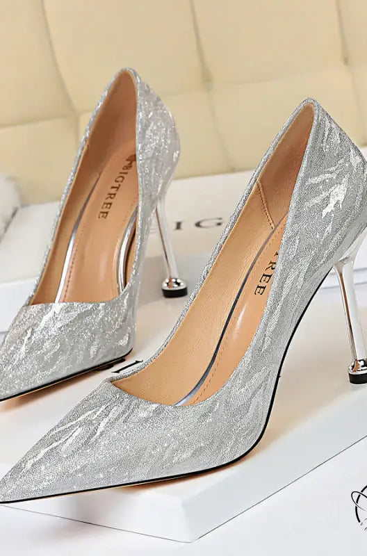All Matching High Heel Low Cut Pointed Toe Shoes