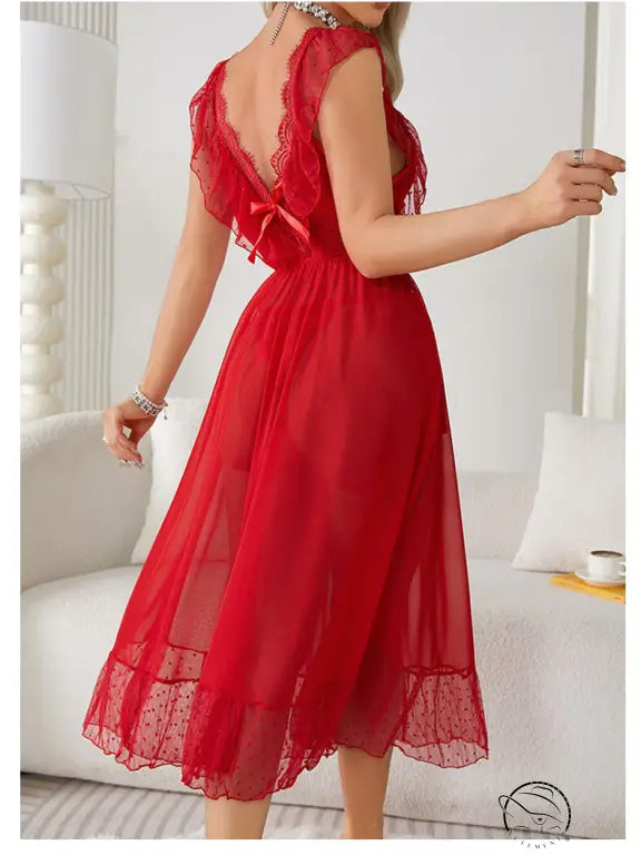 Elegantpolka Dot Nightdress