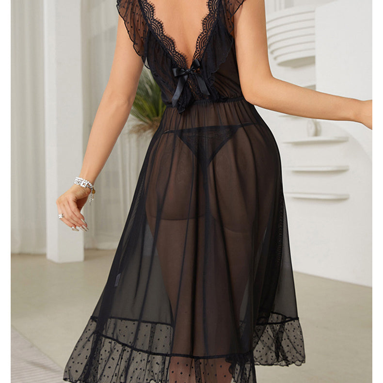 Elegantpolka Dot Nightdress