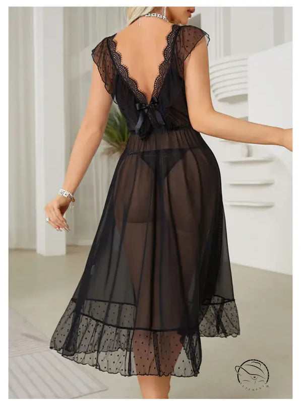 Elegantpolka Dot Nightdress