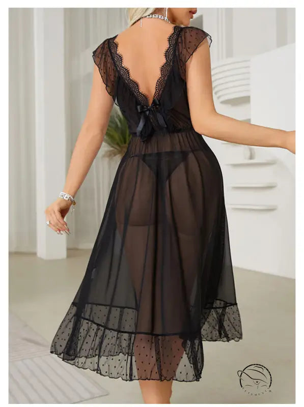 Elegantpolka Dot Nightdress