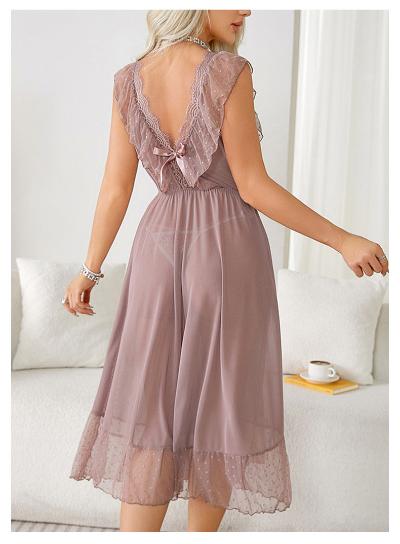 Elegantpolka Dot Nightdress