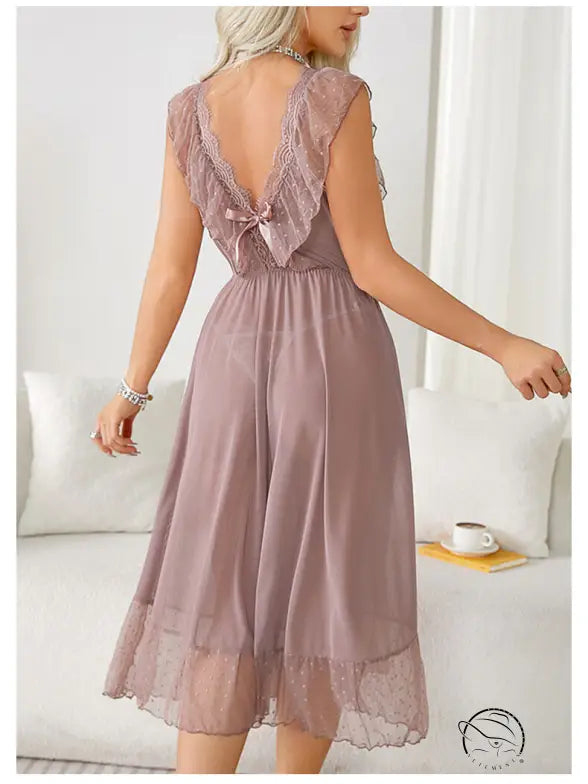 Elegantpolka Dot Nightdress
