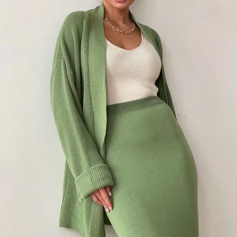 Loose Knitwear Skirt Sets