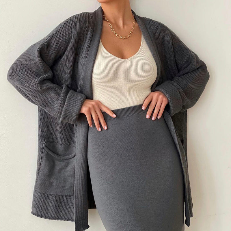 Loose Knitwear Skirt Sets