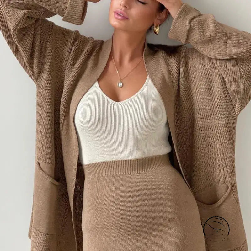 Loose Knitwear Skirt Sets