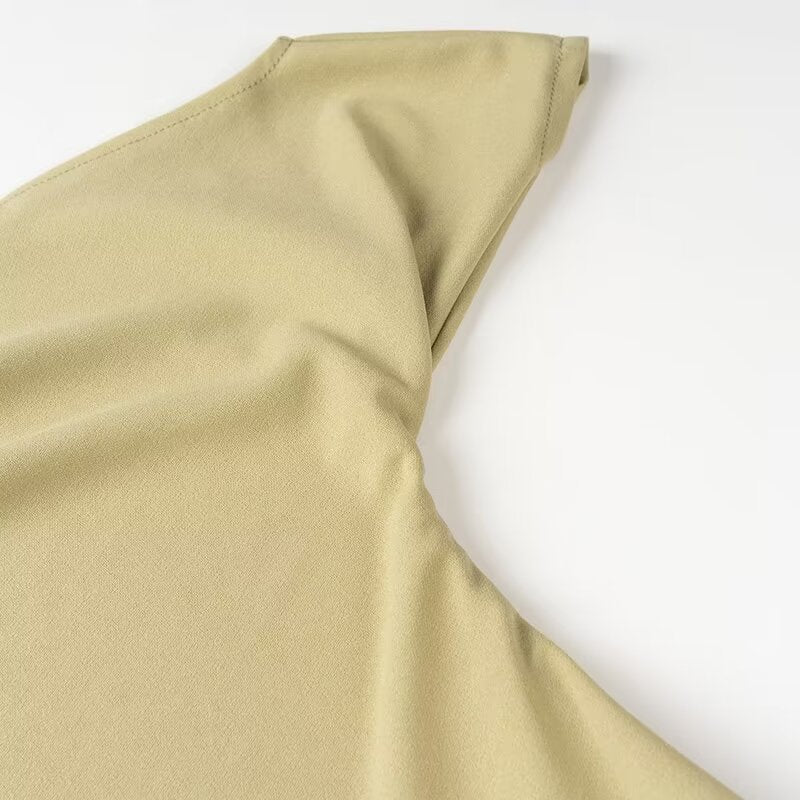 Khaki-colored fabric garment from Langry’s Elegant Spring Summer Women Clothing Dress collection