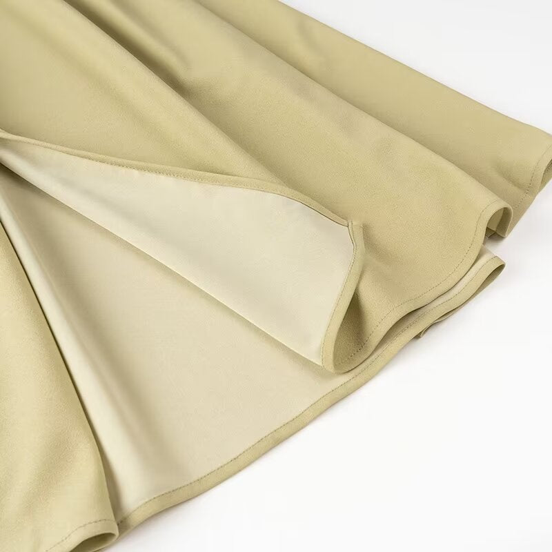Khaki-colored slit skirt from Langry’s elegant spring summer women’s clothing line