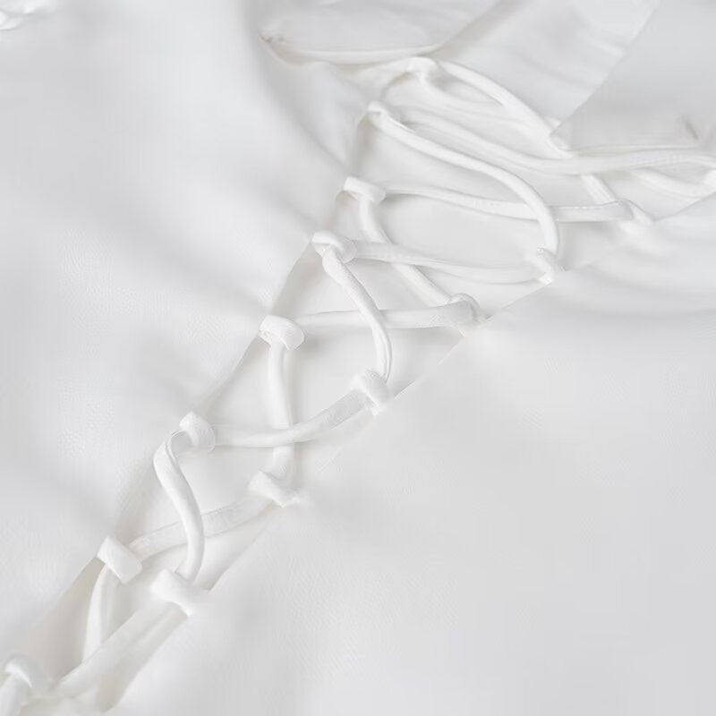 Women Elegant Ballet Solid Color Halter Fitted Waist Backless French Pettiskirt a Line Dress