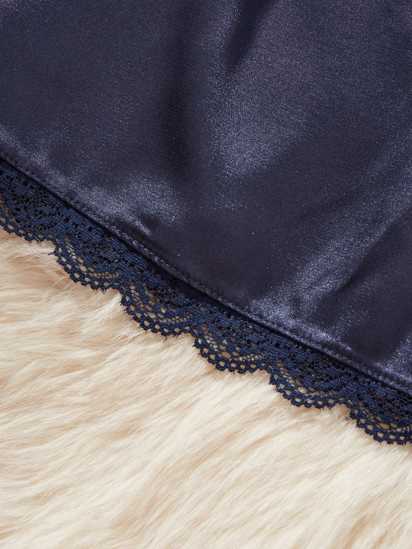 Two Piece Lace Thin Artificial Silk Camisole Lingerie