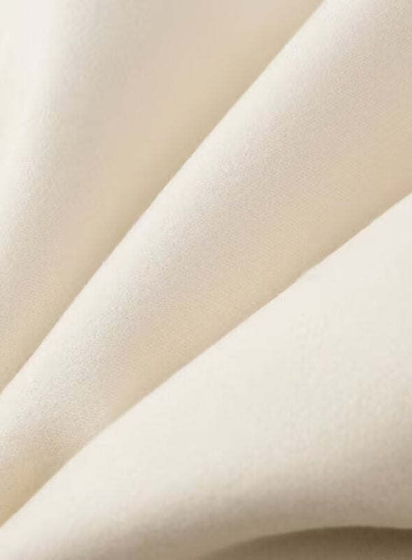 Elegant Langry fashion cream cotton cardigan with metal buckle