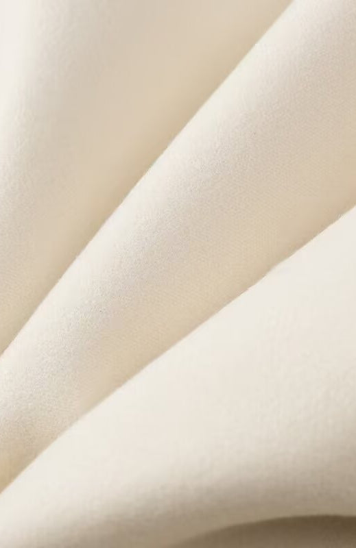 Elegant Langry fashion cream cotton cardigan with metal buckle