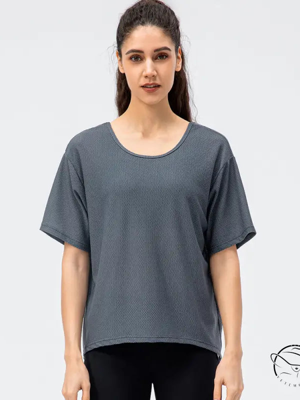Breathable Round Neck t Shirt Running Casual Workout Top