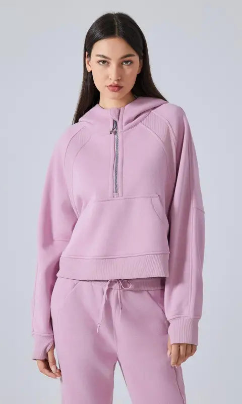 Lavender langry hooded sweater and sweatpants set for women