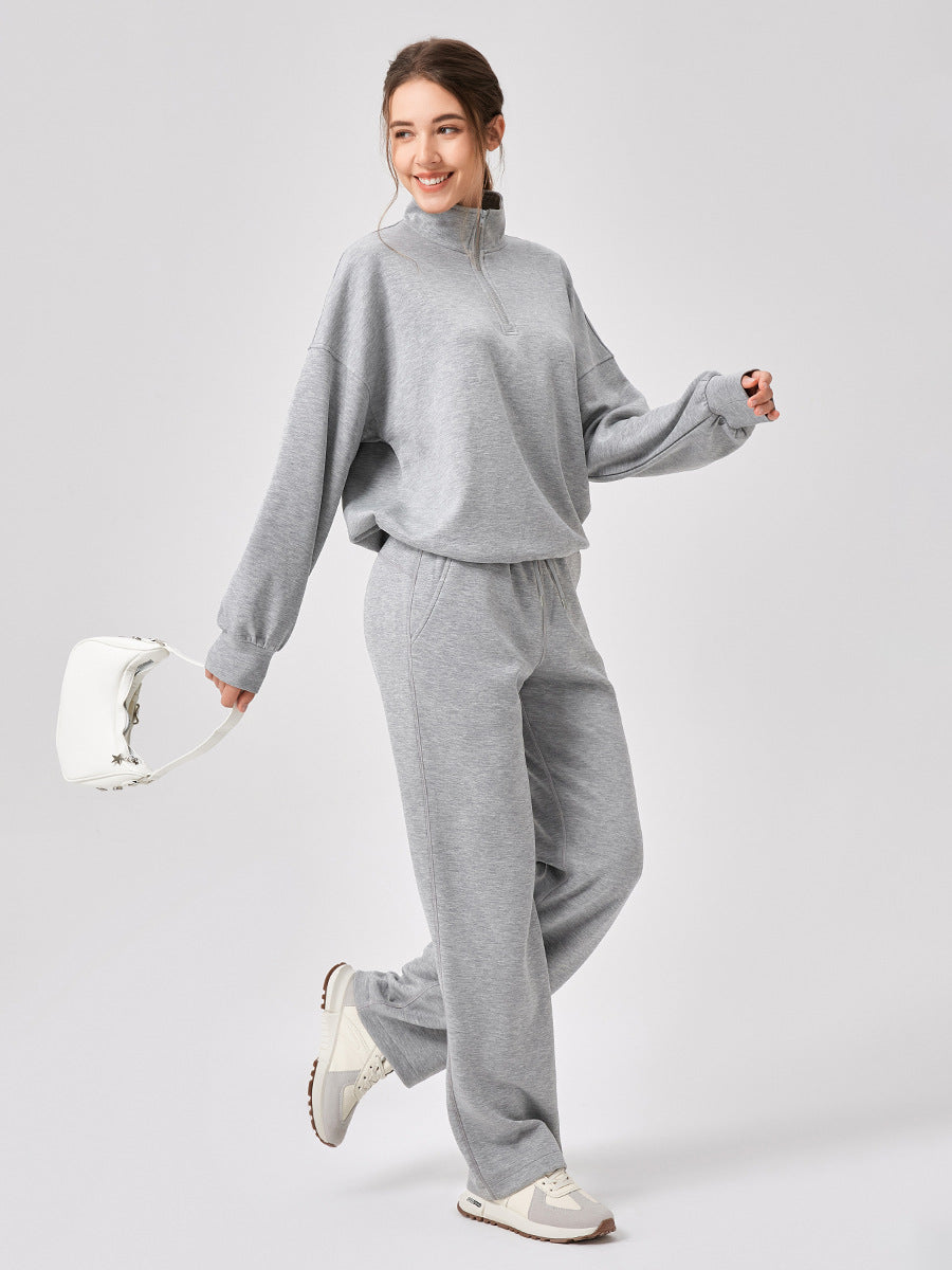 Winter Yoga Wear Sports Sweater Modal Loose Casual Stand Collar Running Fitness Top