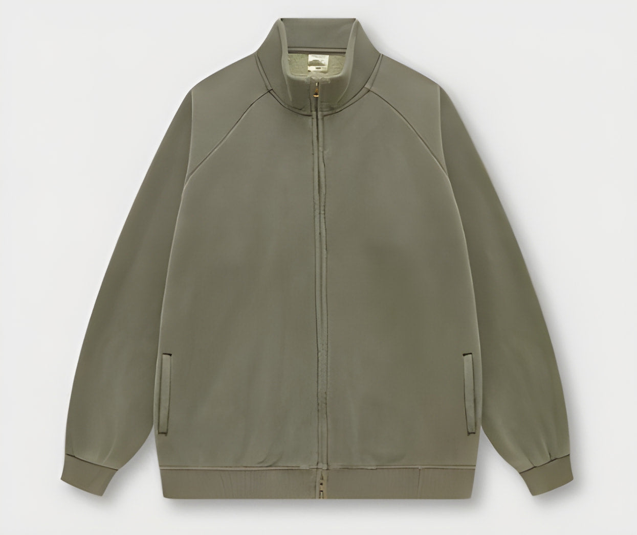 Olive green zip-up Winter Heavy Retro Jacket, ideal for fashion and ملابس enthusiasts