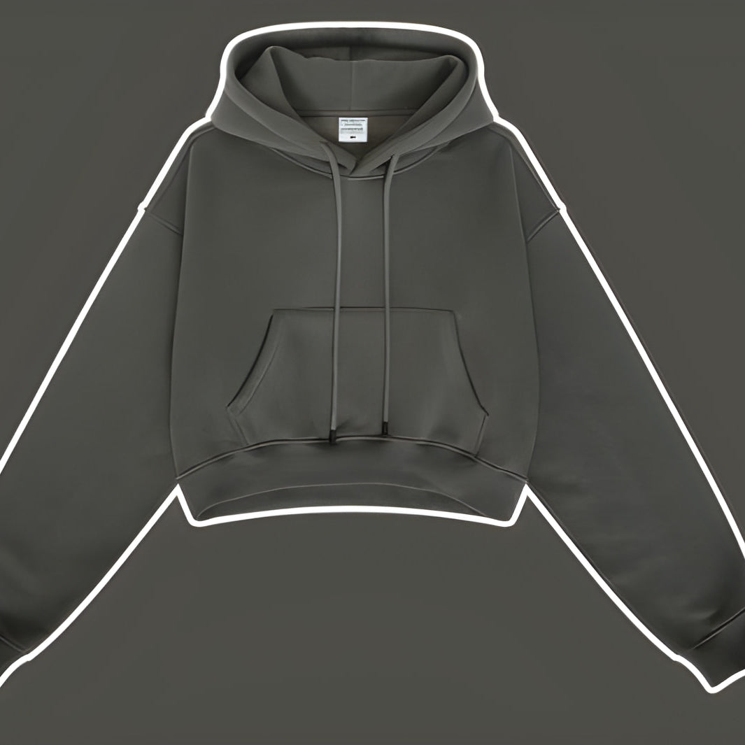 Dark gray Winter Retro Hooded Pullover sweatshirt for stylish winter fashion and comfort