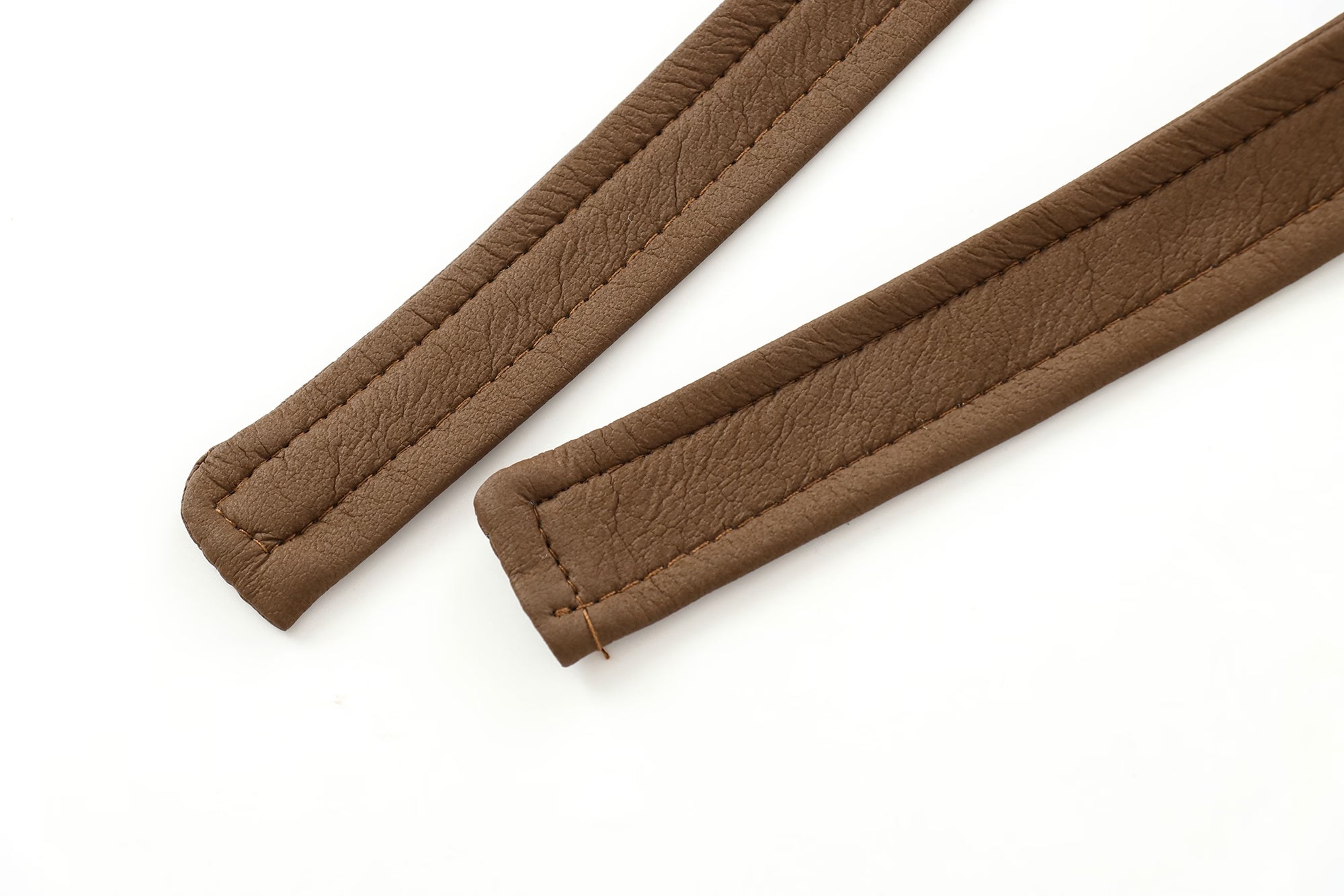 Brown faux leather straps on Cozy Leather Jacket, stylish fall fashion attire