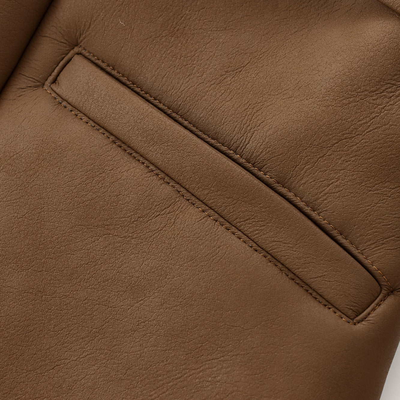 Brown leather jacket pocket from Cozy Leather Jacket showcasing stylish langage fashion ملابس