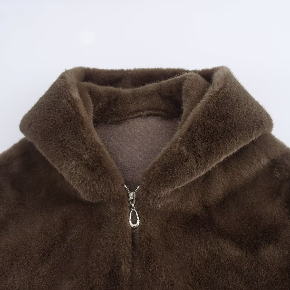 Brown faux fur jacket from Winter Korean Loose Short Coat for stylish winter fashion