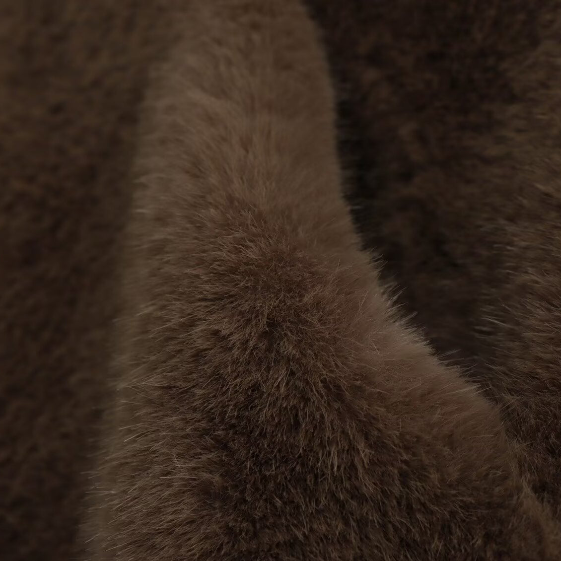 Brown faux fur texture of Winter Korean Loose Short Coat, perfect for stylish fashion attire