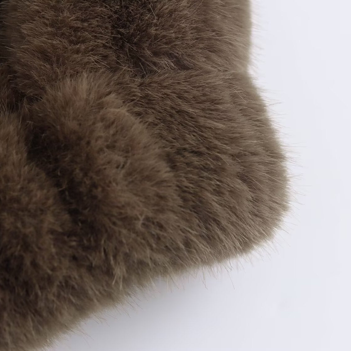 Soft brown faux fur in Winter Korean Loose Short Coat, perfect for stylish langry fashion