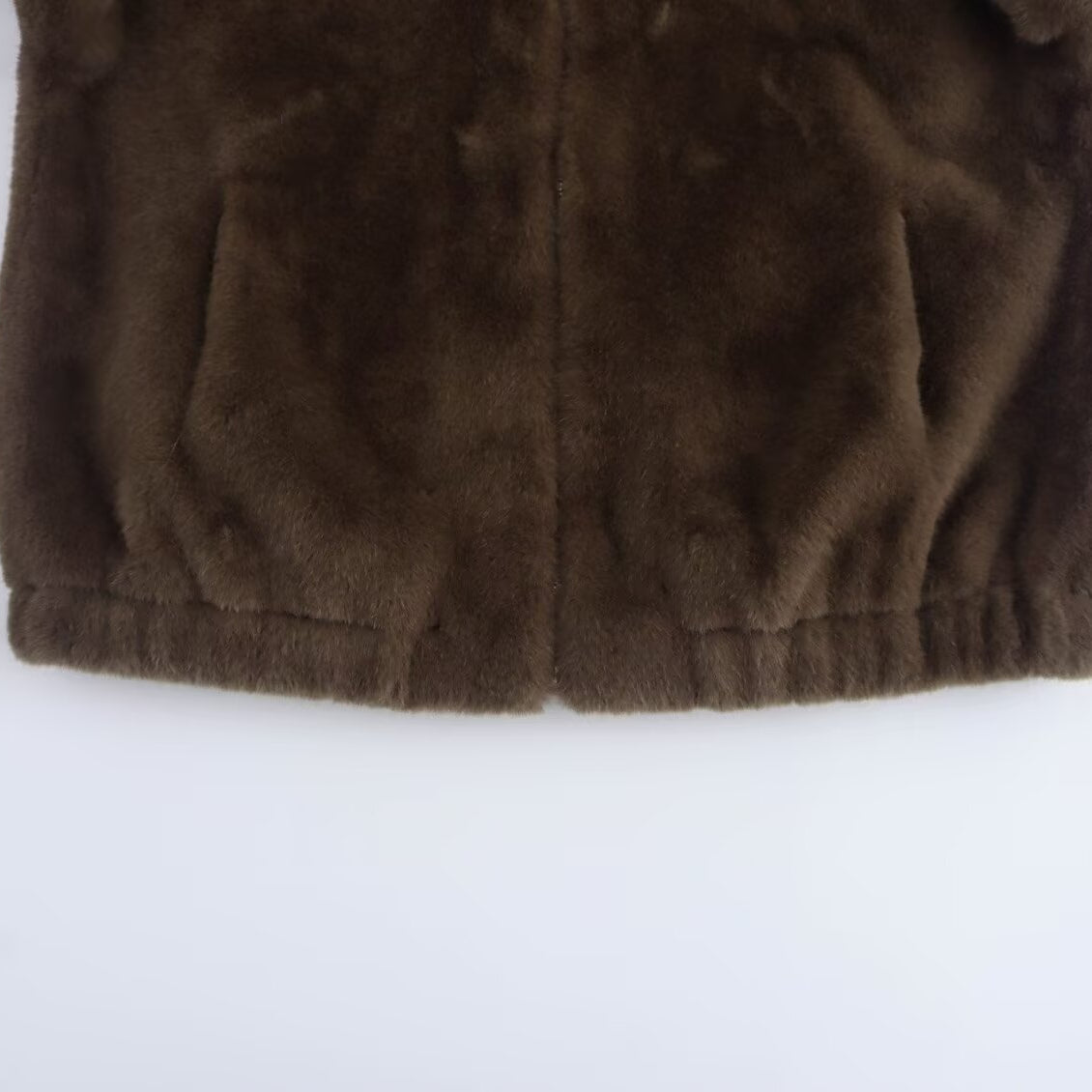 Brown faux fur jacket showcasing the Winter Korean Loose Short Coat in stylish fashion
