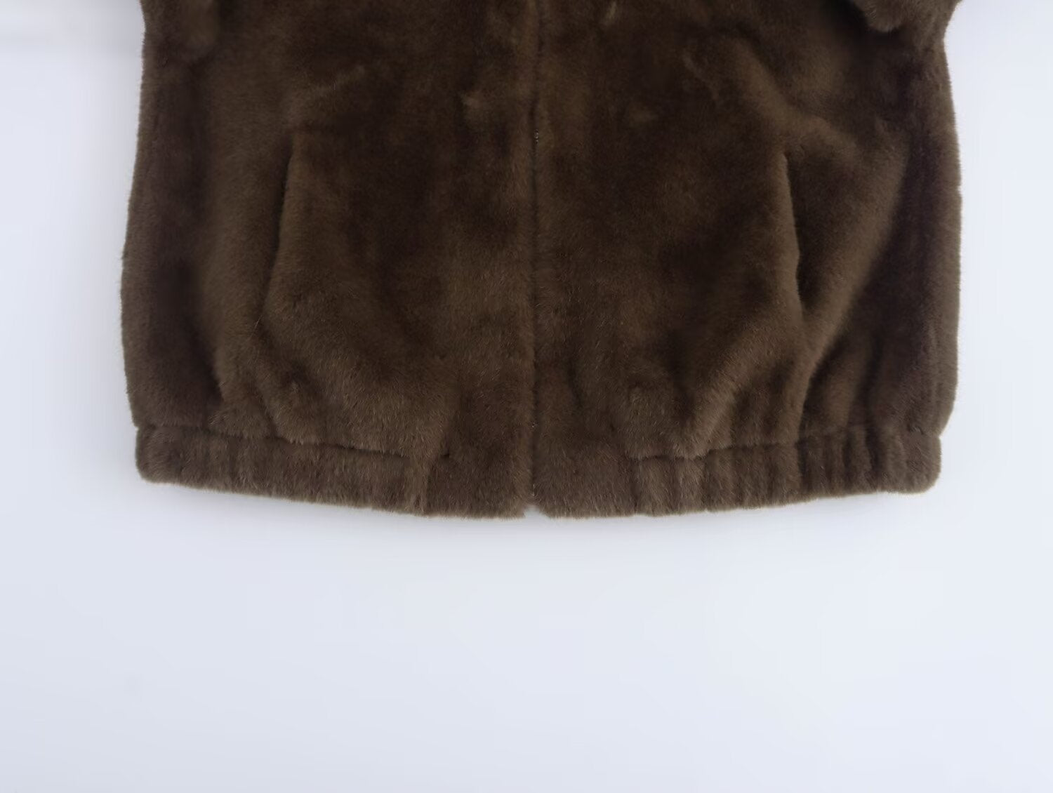 Brown faux fur jacket showcasing the Winter Korean Loose Short Coat in stylish fashion