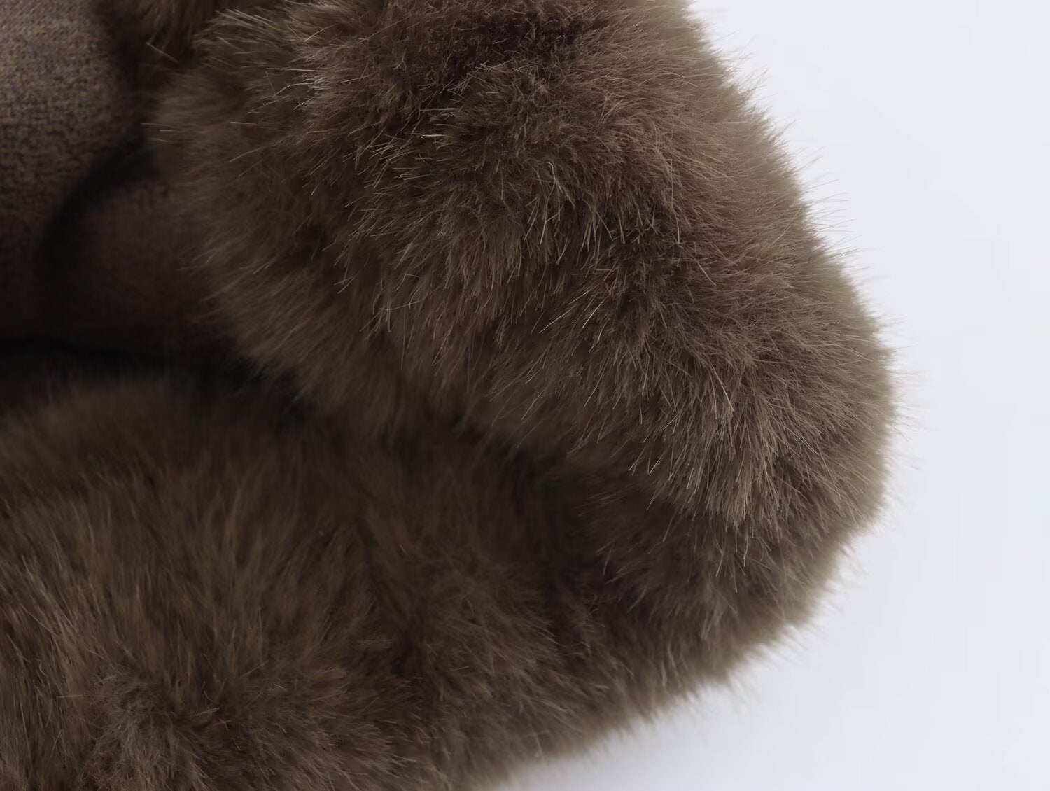 Brown faux fur material of Winter Korean Loose Short Coat showcasing trendy langry fashion