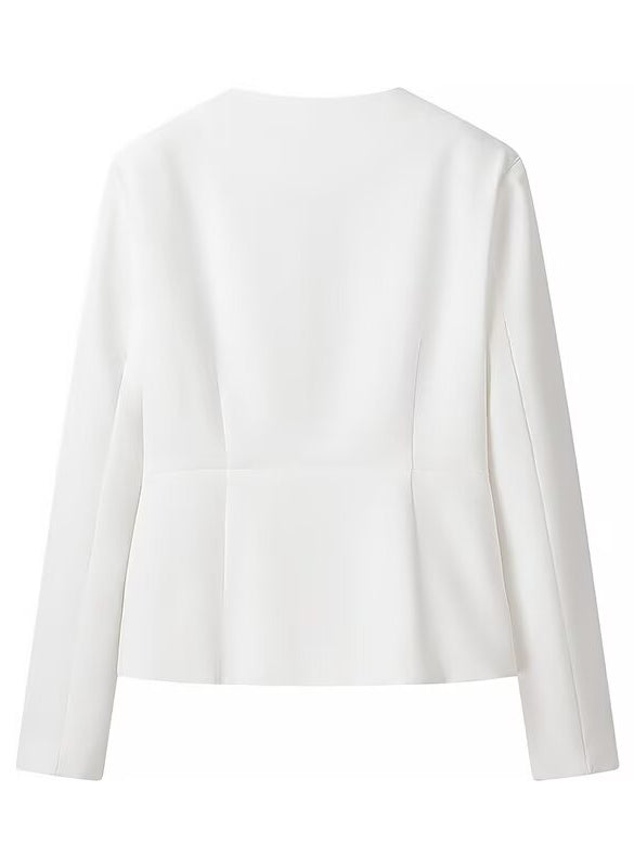 Elegant Langry white long-sleeved fashion cardigan with relaxed fit