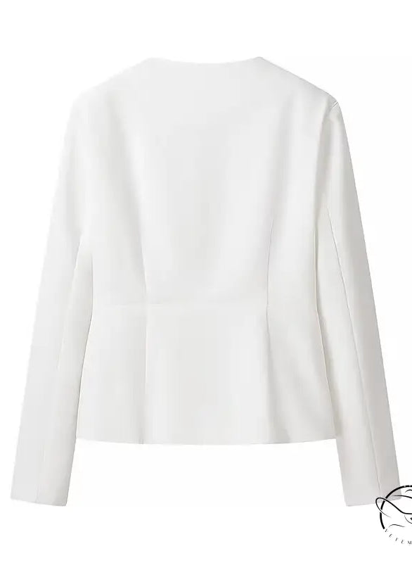 Elegant wild office blazer: white langry fashion cardigan with relaxed fit