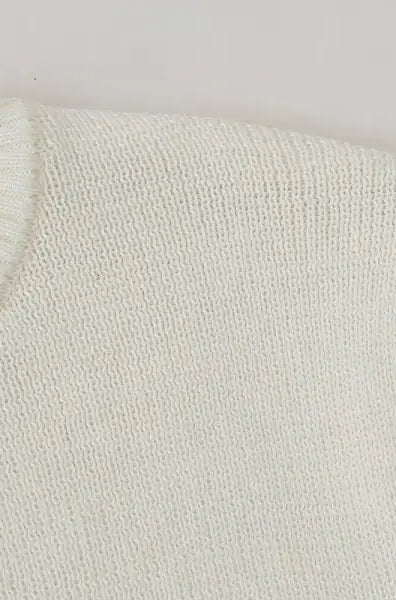 White slim casual knitted dress with cardigan detail